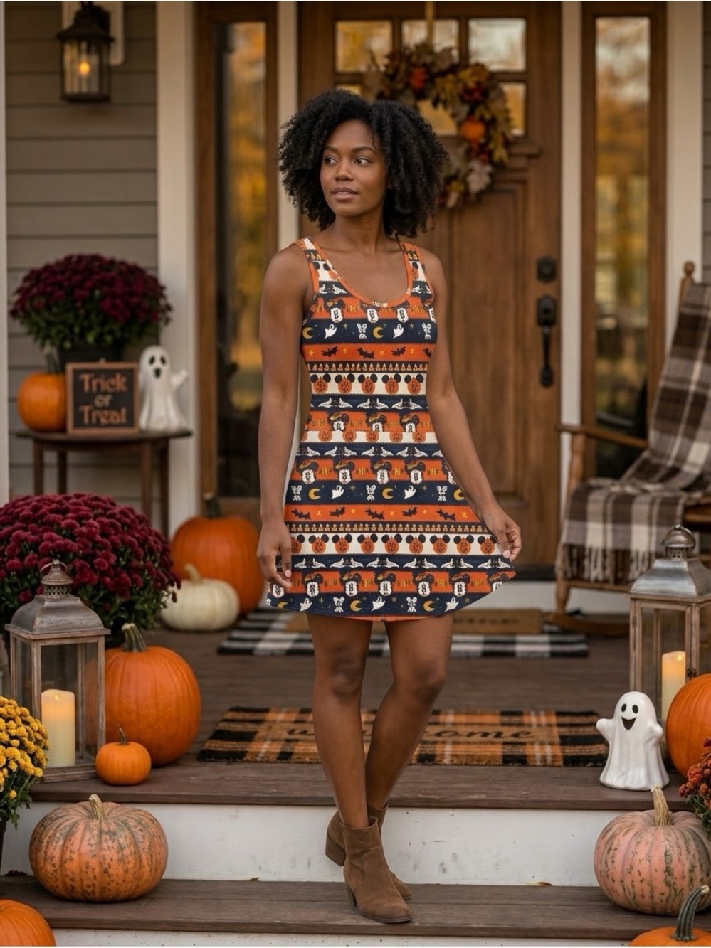 Women’s Disney Halloween Scoop Neck Tank Dress